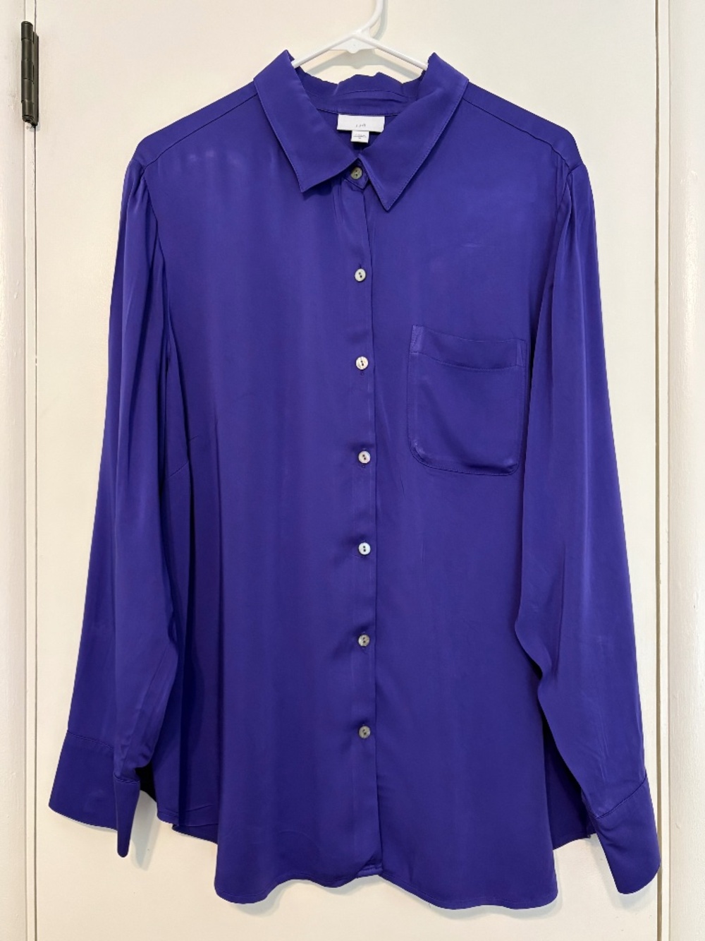 J. Jill Women's L/S Button-Front Tunic Shirt Top XL Tanzanite Purple NWT